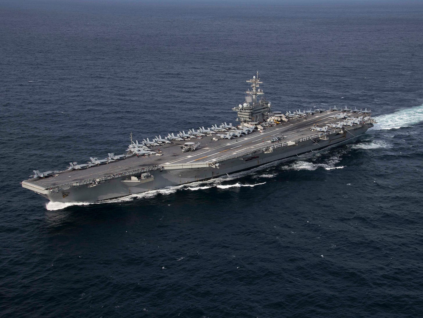 USS Abraham Lincoln (CVN-72) crossing the Atlantic Ocean on January 30, 2019.
