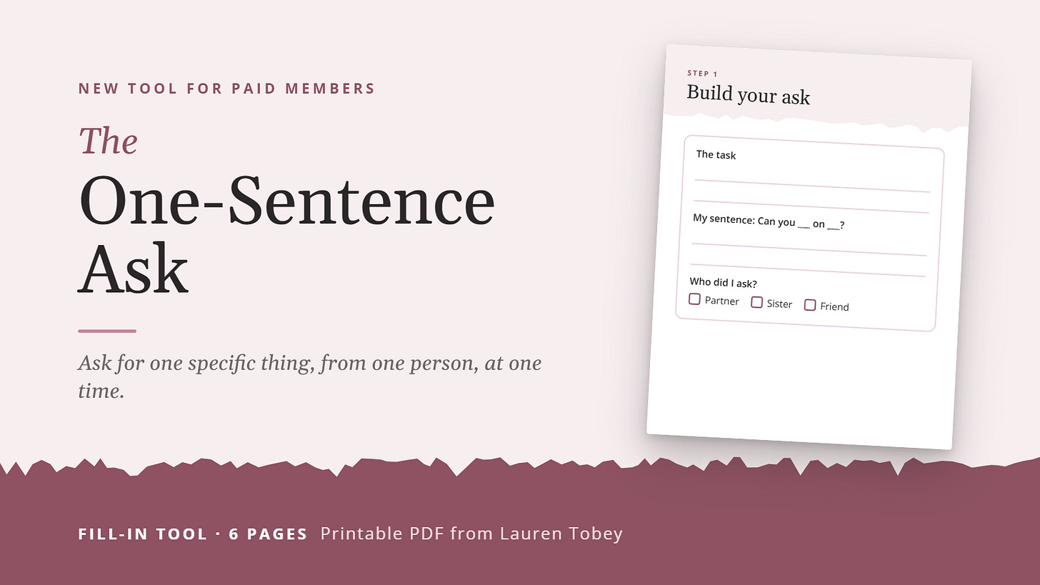 The One-Sentence Ask: a 6-page printable tool for paid members. The One-Sentence Ask: a 6-page printable tool for paid members.
