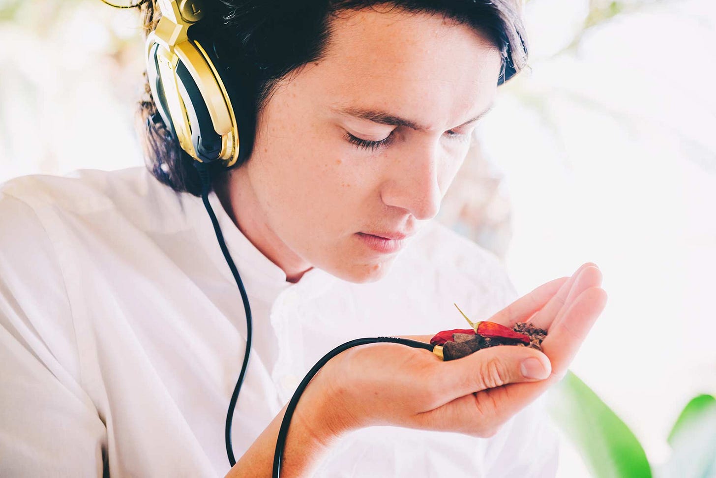 Charles listening to spices Charles listening to spices