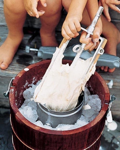 back in the day hand cranked ice cream