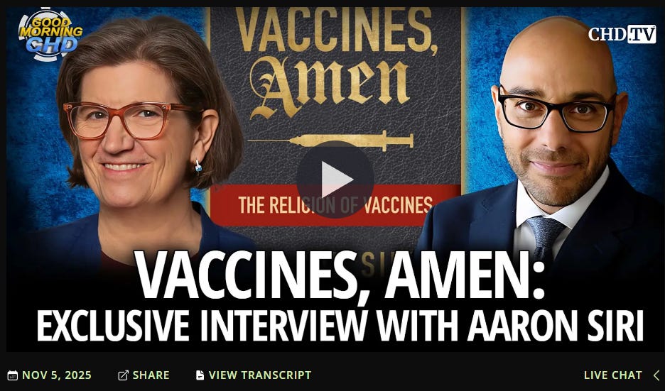 Vaccines, Amen: Exclusive Interview with Aaron Siri.