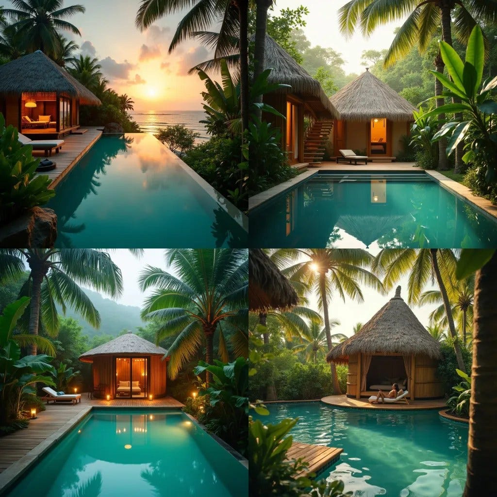 Mdoern Bamboo Glamping  with Swimming pool in Jamaica  