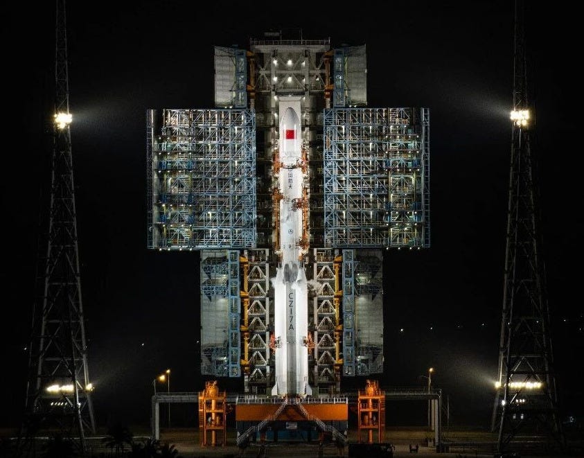 The Long March 7A Y7 vehicle at Launch Complex 201 ahead of its launch mission on December 30th/31st 2025.