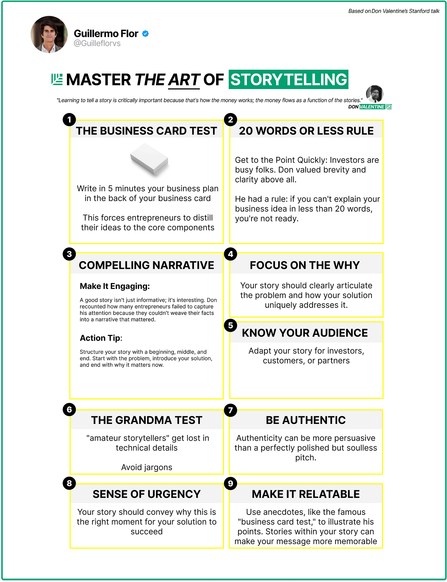 Master the Art of Storytelling, Don Valentine, Sequoia Capital