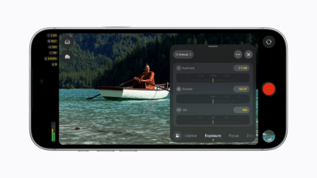 Final Cut Camera gives creators even easier access to popular settings like shutter angle, ISO, and white balance.