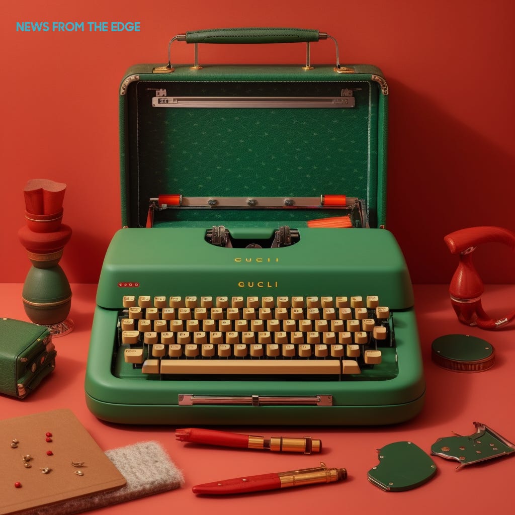 typewriter in the style of a Gucci collaboration