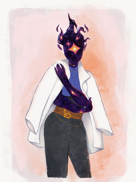 8 pictures of different characters, mostly female fantasy characters.