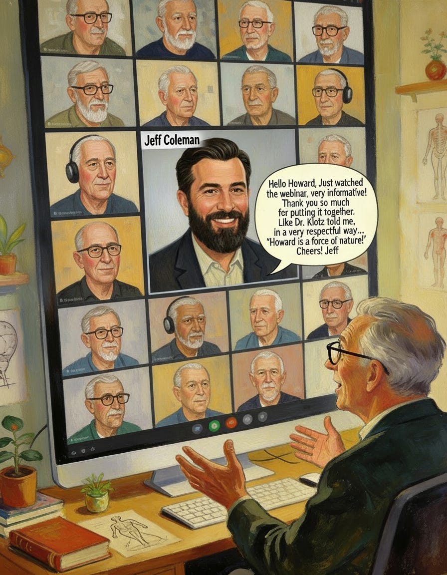 Updated Frida Kahlo–style Zoom cartoon with diverse male support group attendees. Updated Frida Kahlo–style Zoom cartoon with diverse male support group attendees.