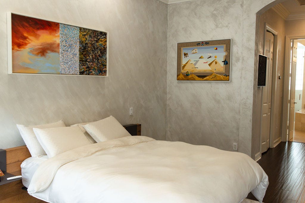 Left to right: works by Gabriel Mills and Raymond Fuyana. Courtesy of Chris Lyons