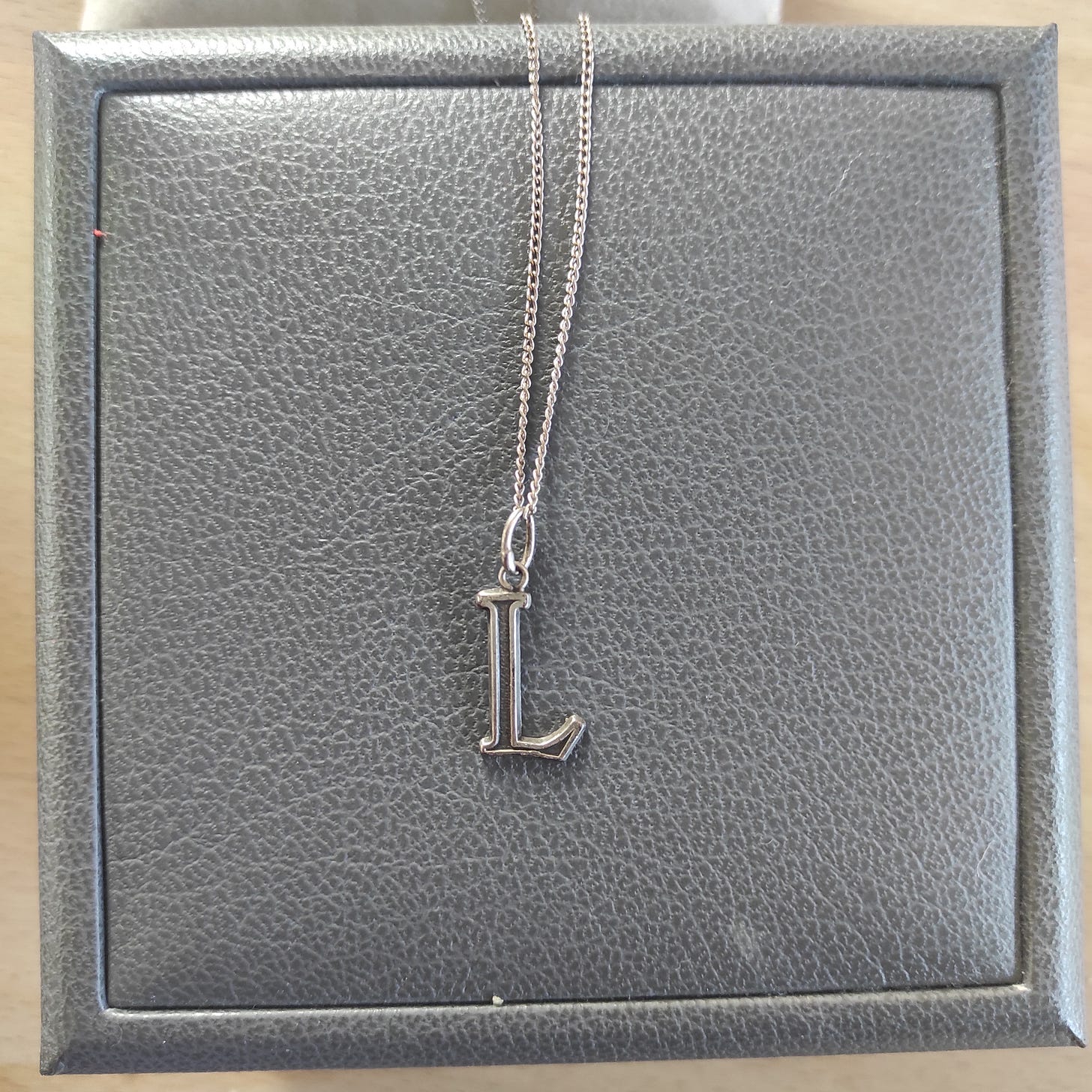 silver L necklace silver L necklace