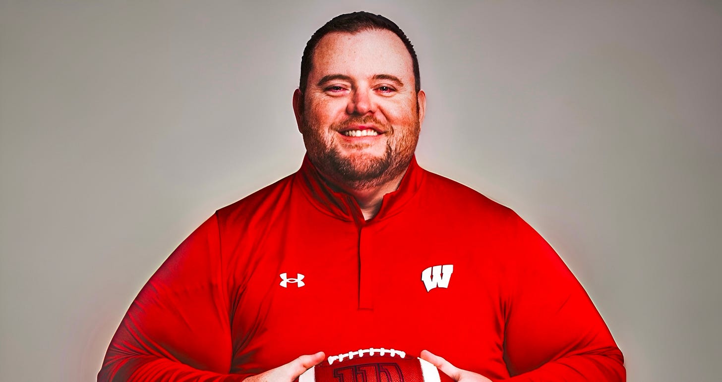 Wisconsin football announces the hiring of Eric Mateos as the Badgers' new offensive line coach. Wisconsin football announces the hiring of Eric Mateos as the Badgers' new offensive line coach.