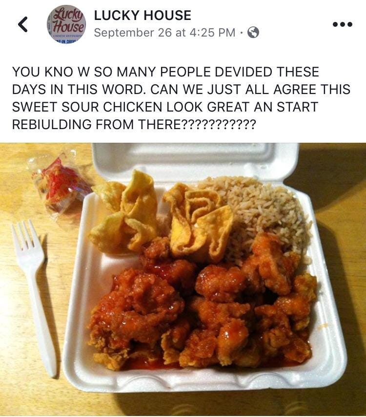 CAN WE JUST ALL AGREE THIS SWEET SOUR CHICKEN LOOK GREAT :  r/oldpeoplefacebook