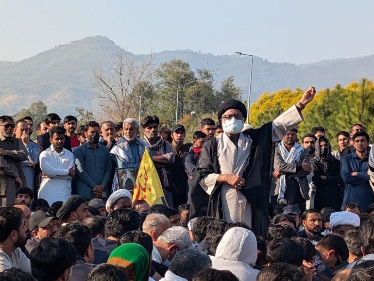 Thousands of protesters including women and children are present in from of Islamabad's secure red zone area, near Serena Chowk that leads to the fortified Diplomatic Enclav Thousands of protesters including women and children are present in from of Islamabad's secure red zone area, near Serena Chowk that leads to the fortified Diplomatic Enclav