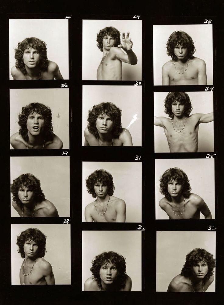 This may contain: nine black and white photos of men with different hair styles, from the front to the back