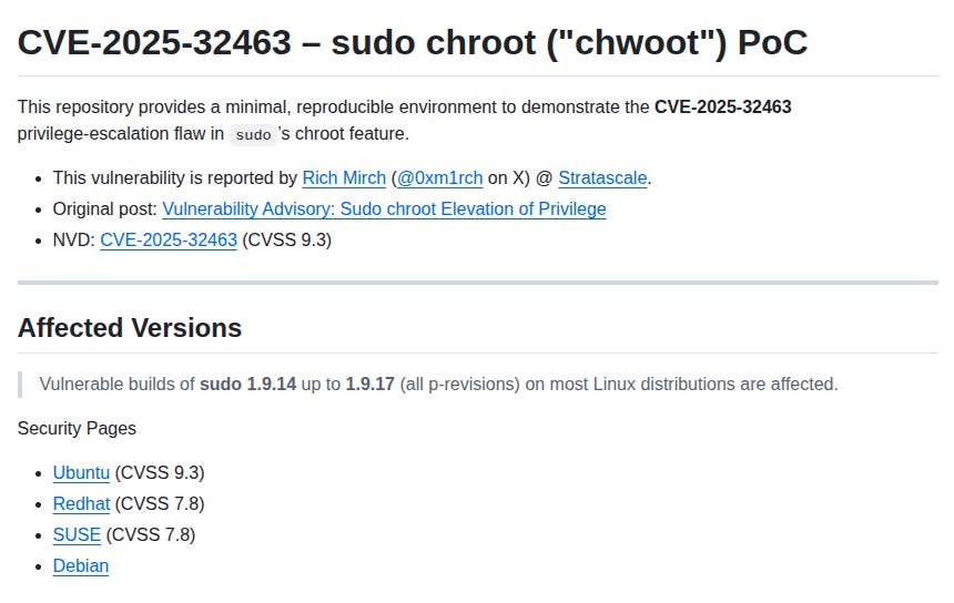 Breaking Sudo: Inside the CVE-2025-32463 Sudo Privilege Escalation