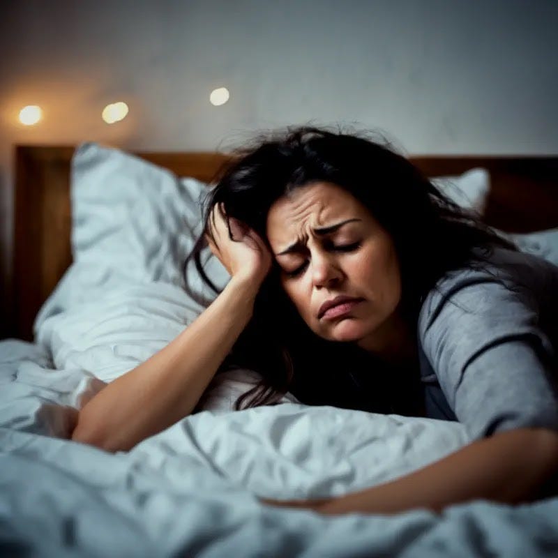 A woman is seen lying in bed, her head resting on a soft pillow, but she appears to be struggling to fall asleep. If you're finding it difficult to get a good night's rest, there are some professional tips that can help improve the quality of your sleep.