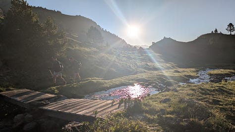 First climb of the stage and sunsrise