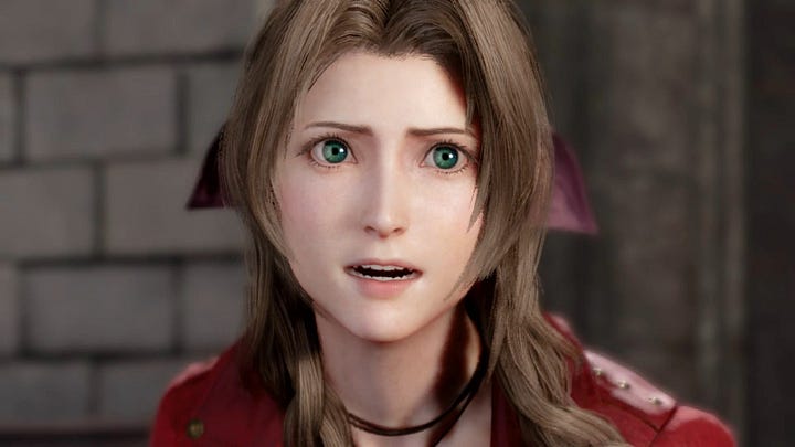 Aerith and the Whsipers stop Cloud from finishing Reno off.