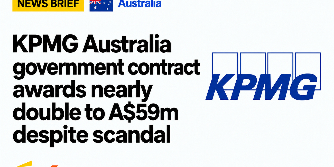 KPMG Australia Government Contract Awards Nearly Double to A$59m Despite Scandal