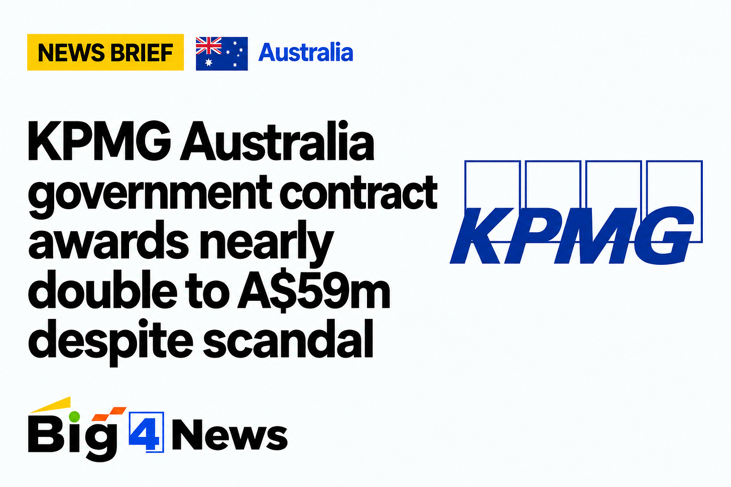 KPMG Australia Government Contract Awards Nearly Double to A$59m Despite Scandal KPMG Australia Government Contract Awards Nearly Double to A$59m Despite Scandal