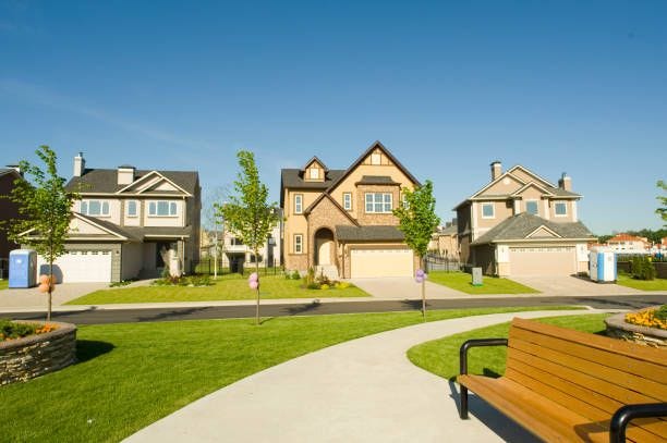 few suburban houses. - suburbia stock pictures, royalty-free photos & images few suburban houses. - suburbia stock pictures, royalty-free photos & images