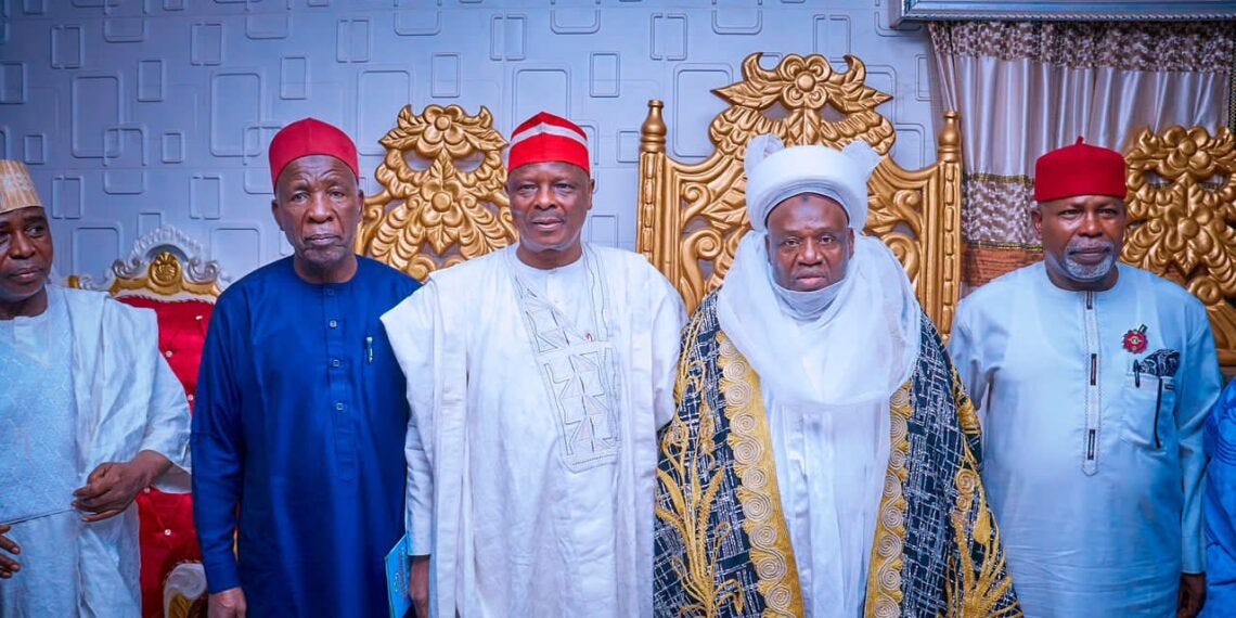Mr Kwankwaso with Sarkin Kabin Jega, Kebbi