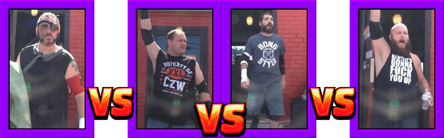 [Match Graphic: Schwartzy vs DJ Hyde vs Devon Moore vs Reed Bentley]