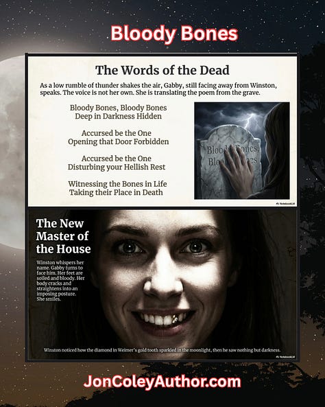 9 promo pics, mostly about the book Bloody Bones.