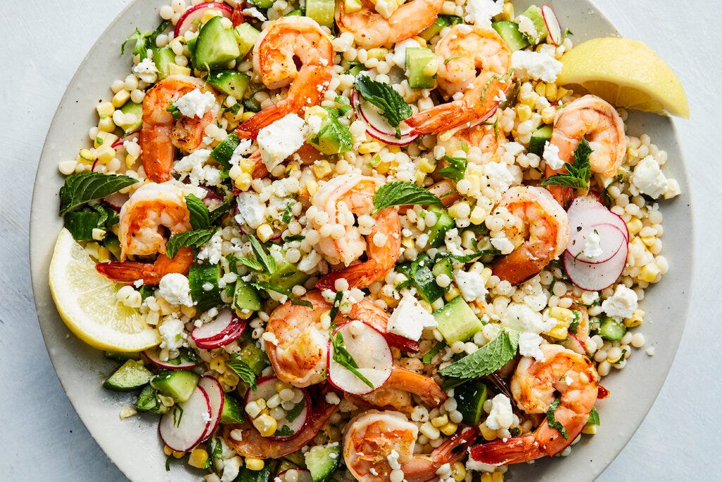 Pearl Couscous Salad With Shrimp and Feta Pearl Couscous Salad With Shrimp and Feta