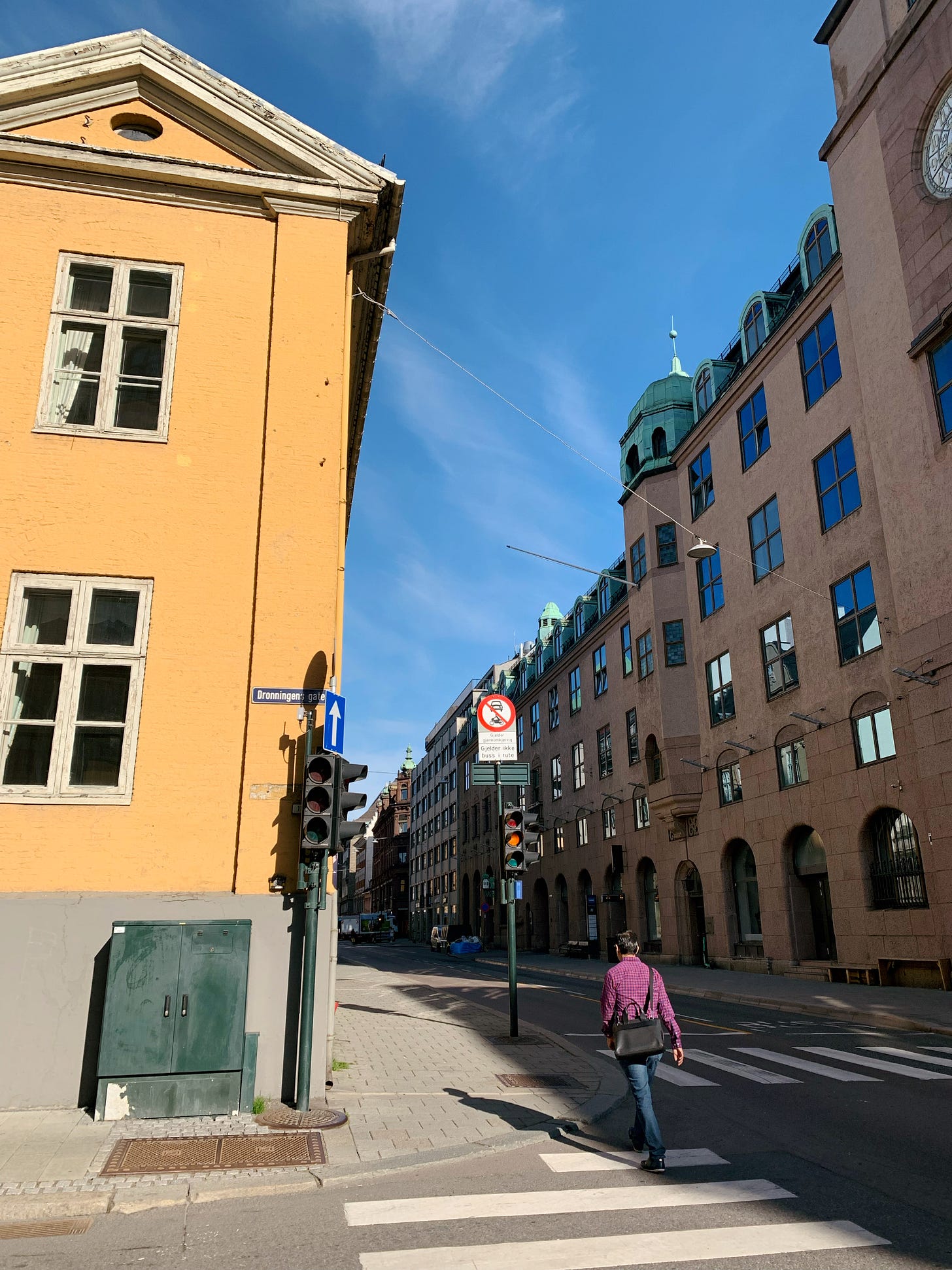 Street in the city center early morning