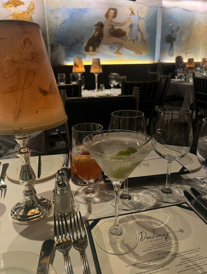 Martini and Appetizers at Dowling's at The Carlyle