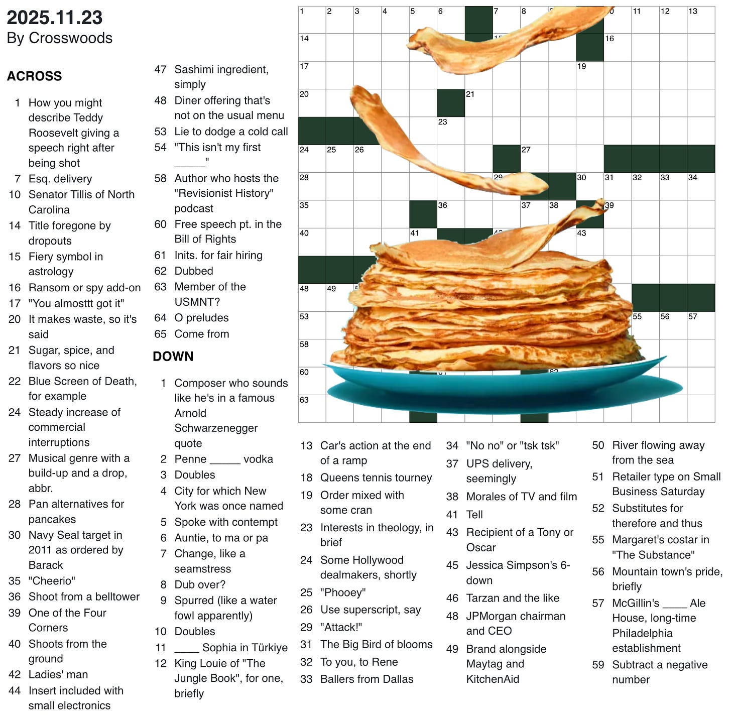 PANCAKES Weekly Crossword Puzzle