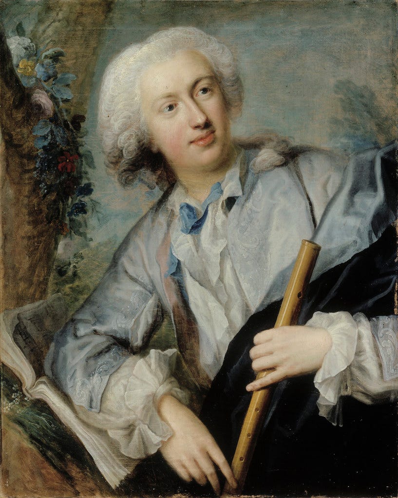 Lorens Pasch, the Elder / vanhempi / den äldre (1702−1766): Flute Player / Huilunsoittaja / Flöjtspelare