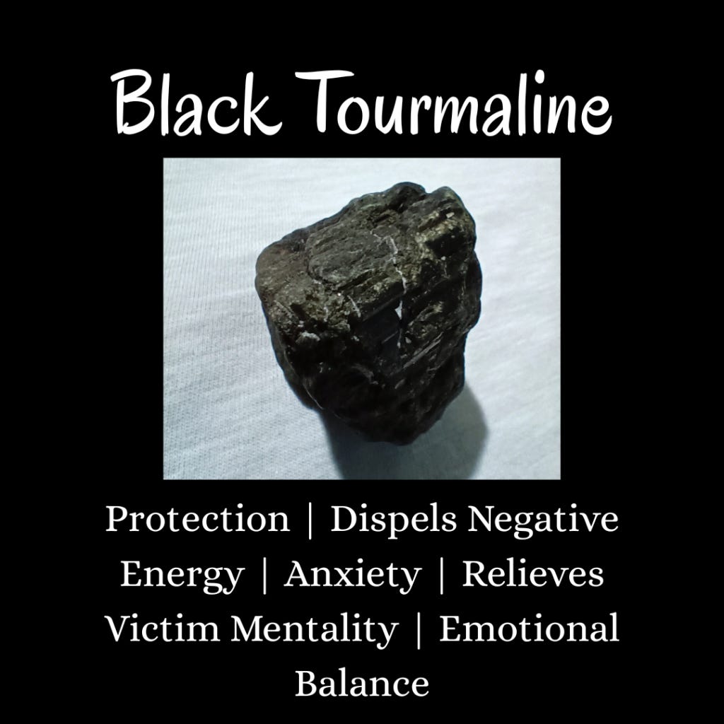 Black Tourmaline Properties GFX - Protection | Dispels Negative Energy | Anxiety | Relieves Victim Mentality | Emotional Balance