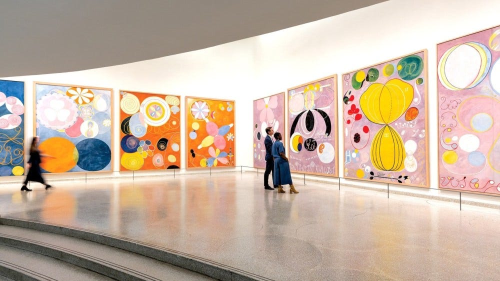 Installation view of “Hilma af Klint: Paintings for the Future.” Photo: the Solomon R. Guggenheim Museum. Installation view of “Hilma af Klint: Paintings for the Future.” Photo: the Solomon R. Guggenheim Museum.