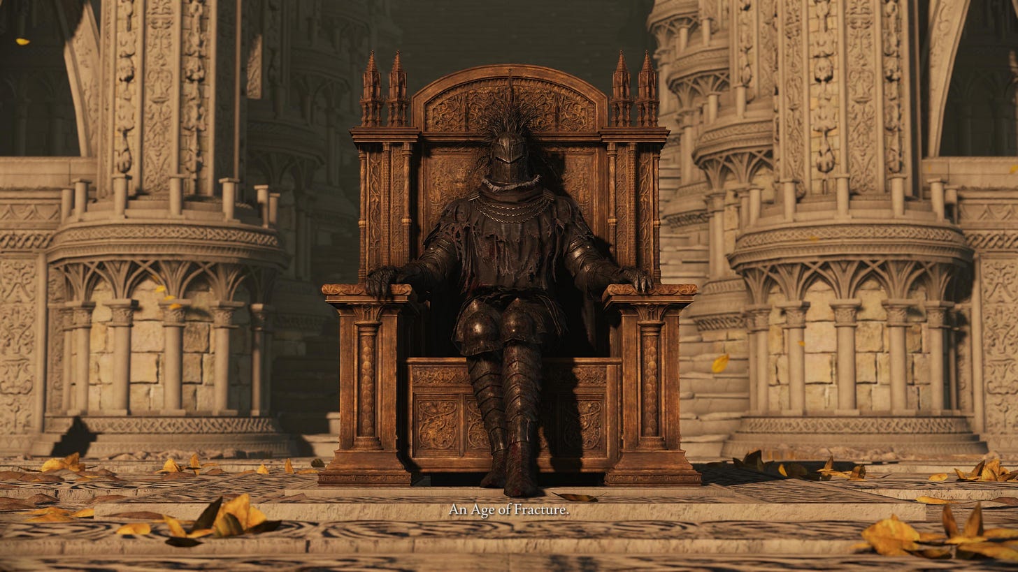 The Elden Lord on his Elden Throne