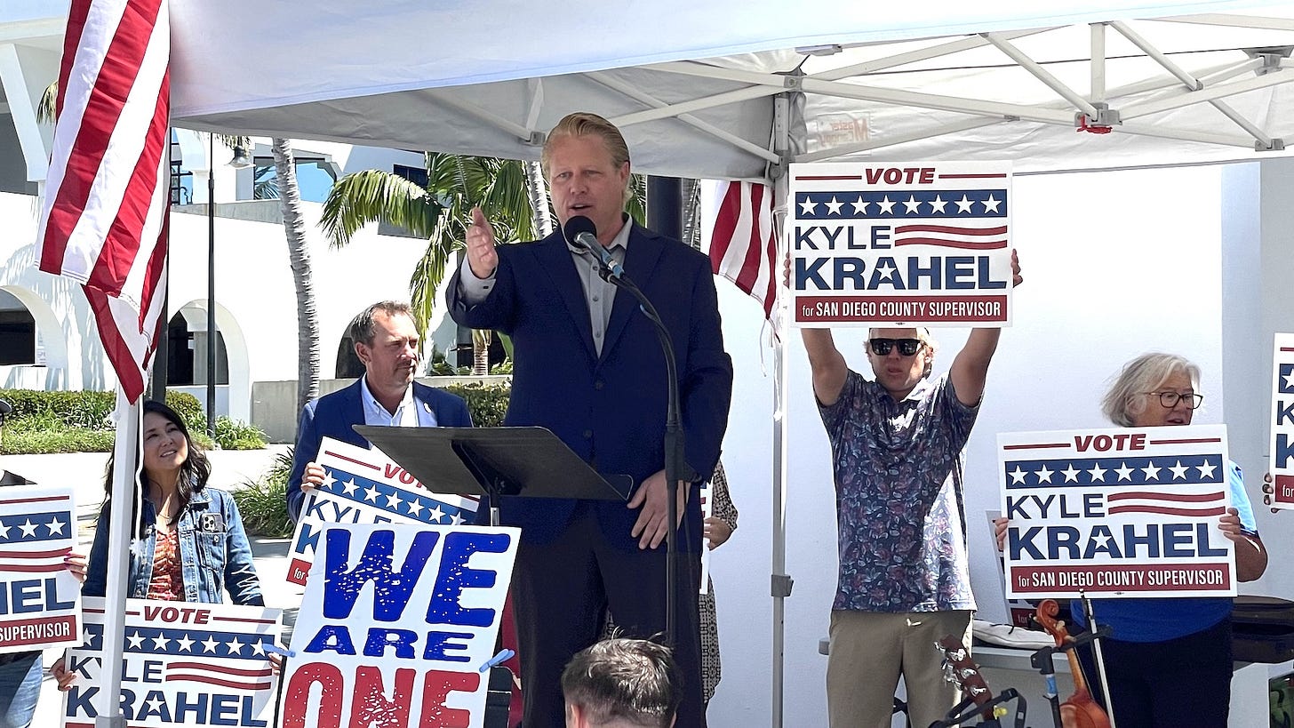 Oceanside native Kyle Frahel announced his candidacy Saturday for the District 5 seat on the San Diego County Board of Supervisors. Frahel will face off against mayors Rebecca Jones of San Marcos and John Franklin of Vista. Steve Puterski photo Oceanside native Kyle Frahel announced his candidacy Saturday for the District 5 seat on the San Diego County Board of Supervisors. Frahel will face off against mayors Rebecca Jones of San Marcos and John Franklin of Vista. Steve Puterski photo