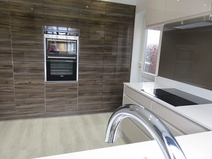 Before and after images of the kitchen