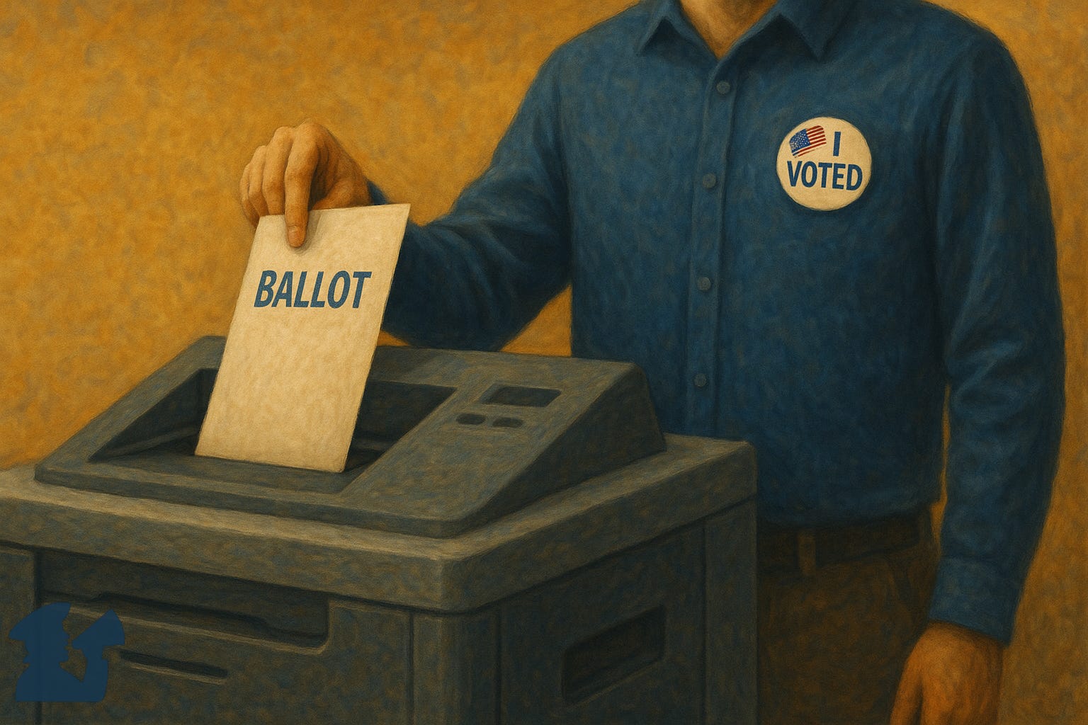 Illustration of a person voting