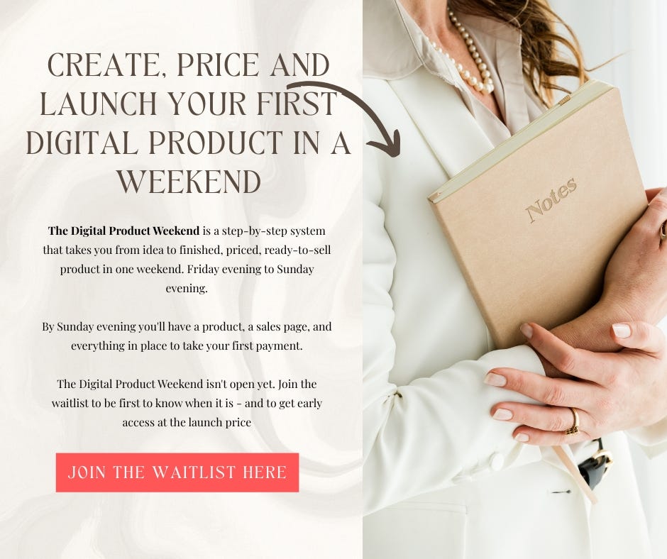Digital Product Weekend waitlist signup page