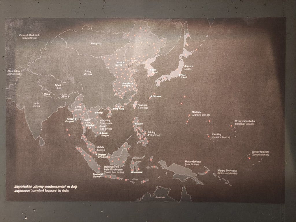 A map showing Japanese brothels all over Asia