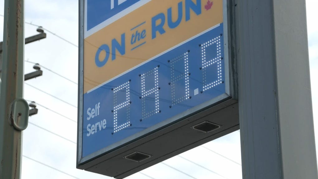 A gas station in Metro Vancouver advertises regular gasoline for 241.9 cents per litre on Friday, Sept. 30, 2022. (CTV) A gas station in Metro Vancouver advertises regular gasoline for 241.9 cents per litre on Friday, Sept. 30, 2022. (CTV)