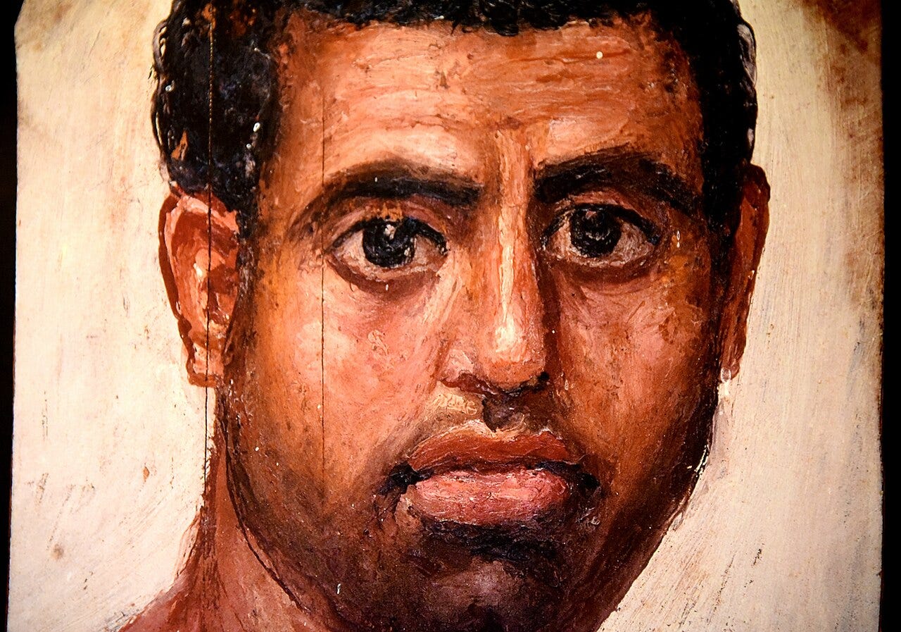 Fayum mummy portrait encaustic Roman Egypt Fayum mummy portrait encaustic Roman Egypt