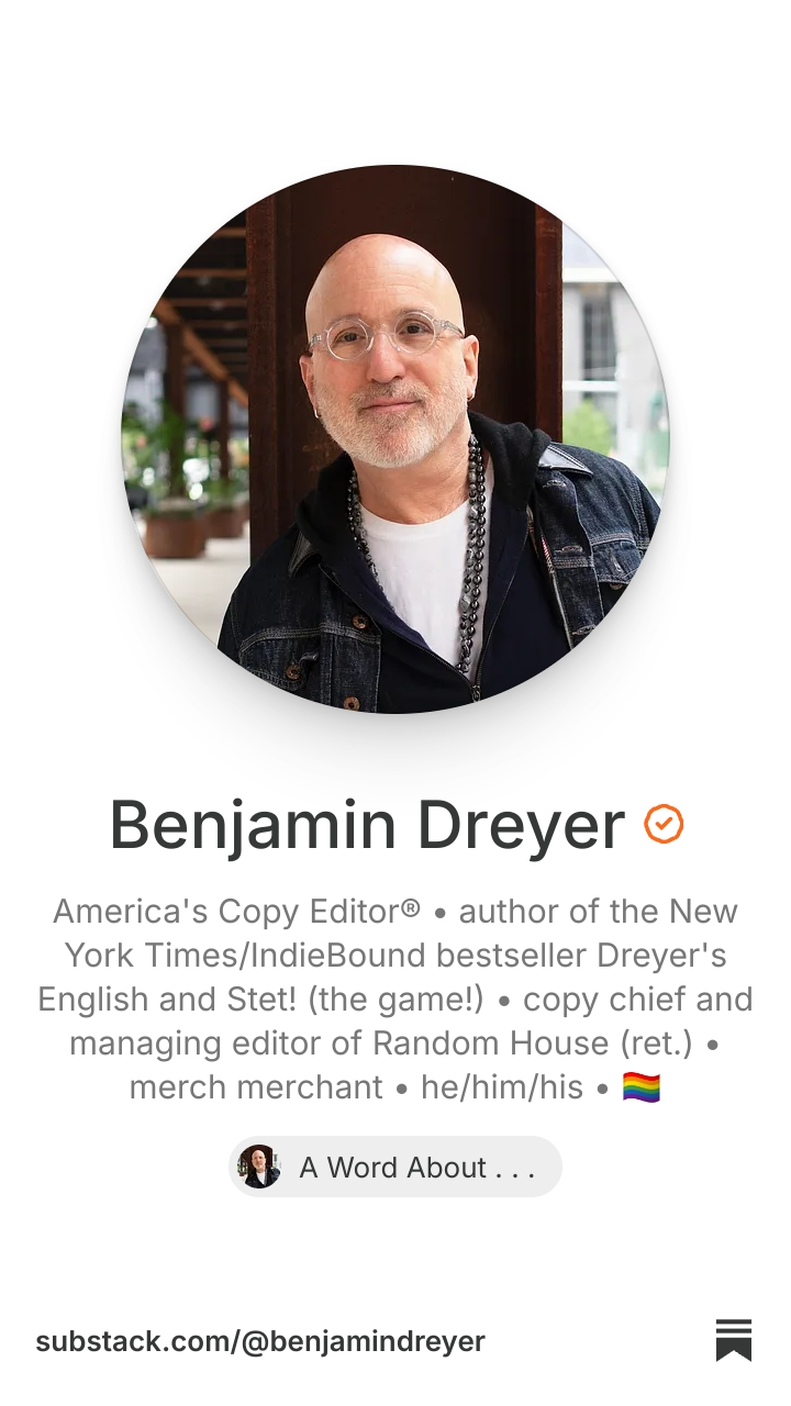 Benjamin Dreyer | Substack