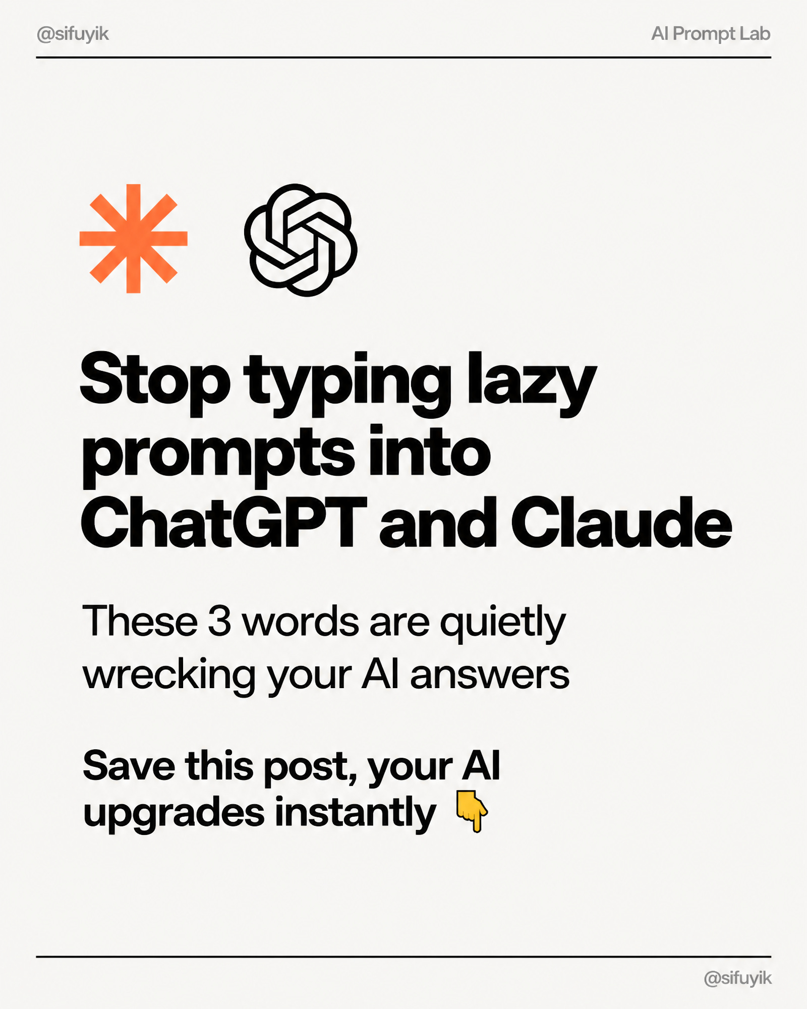 🚫 Stop typing lazy prompts into ChatGPT and Claude