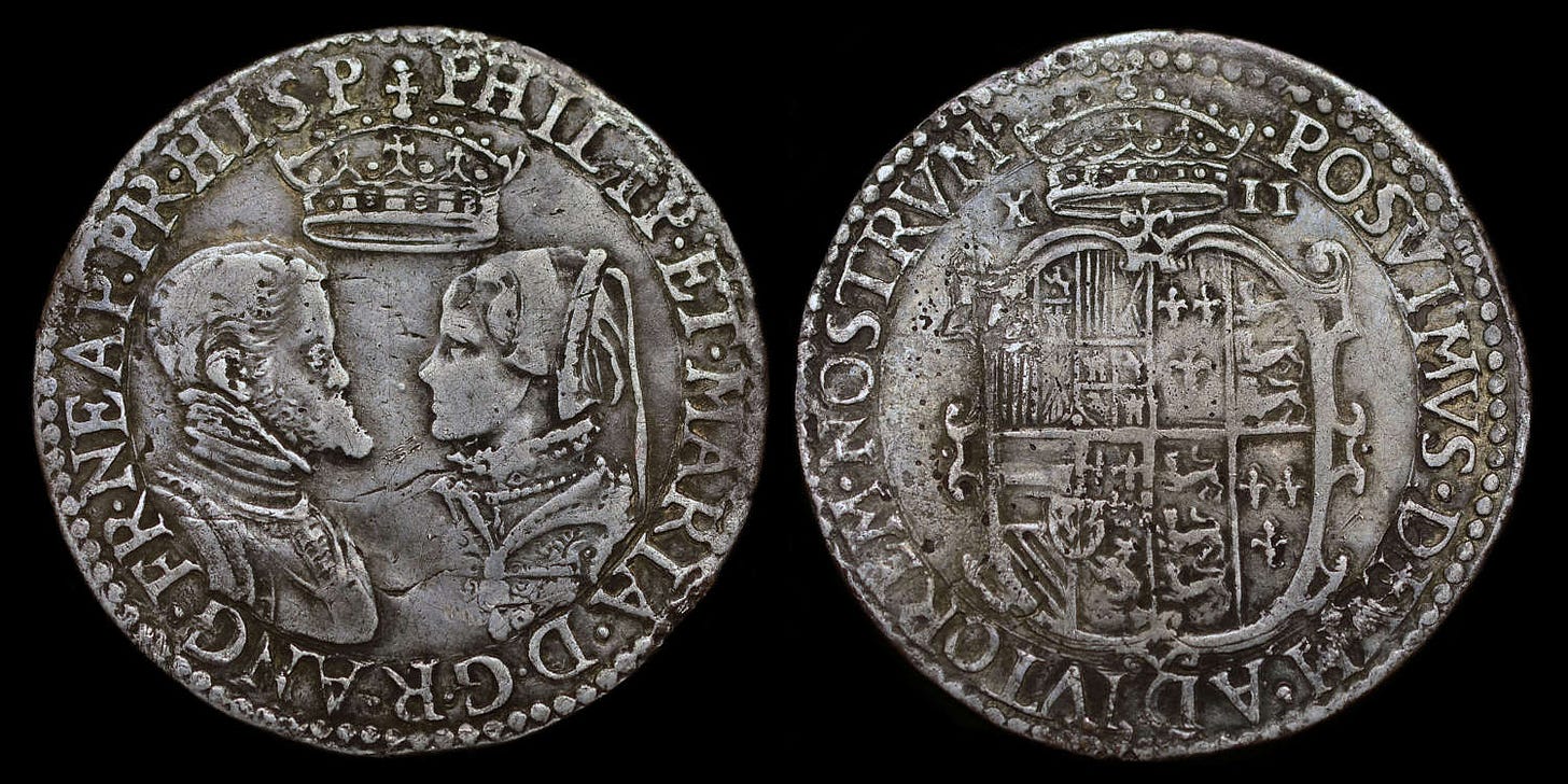PHILIP AND MARY, UNDATED SILVER SHILLING