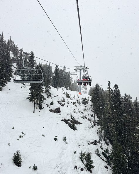 skiing with friends in whistler