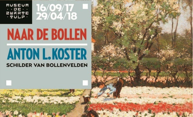 Affiche van de bollenveldenschilderijententoonstelling