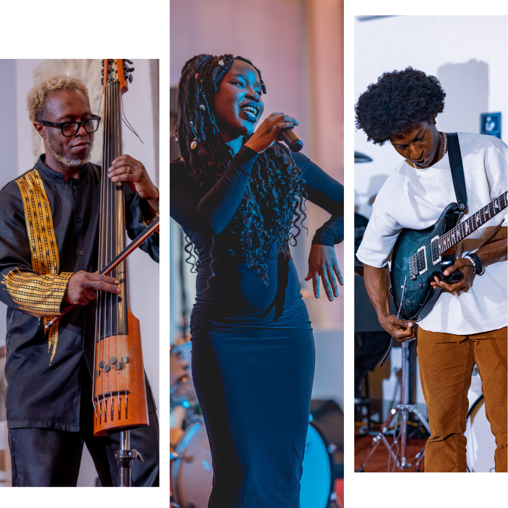 Performers from left to right: A Bass Player from Earth, Teledalase, & Tanksley Performers from left to right: A Bass Player from Earth, Teledalase, & Tanksley