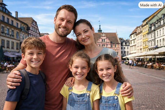 Famille Tristan compagne jumelles 8 ans fils 10 ans